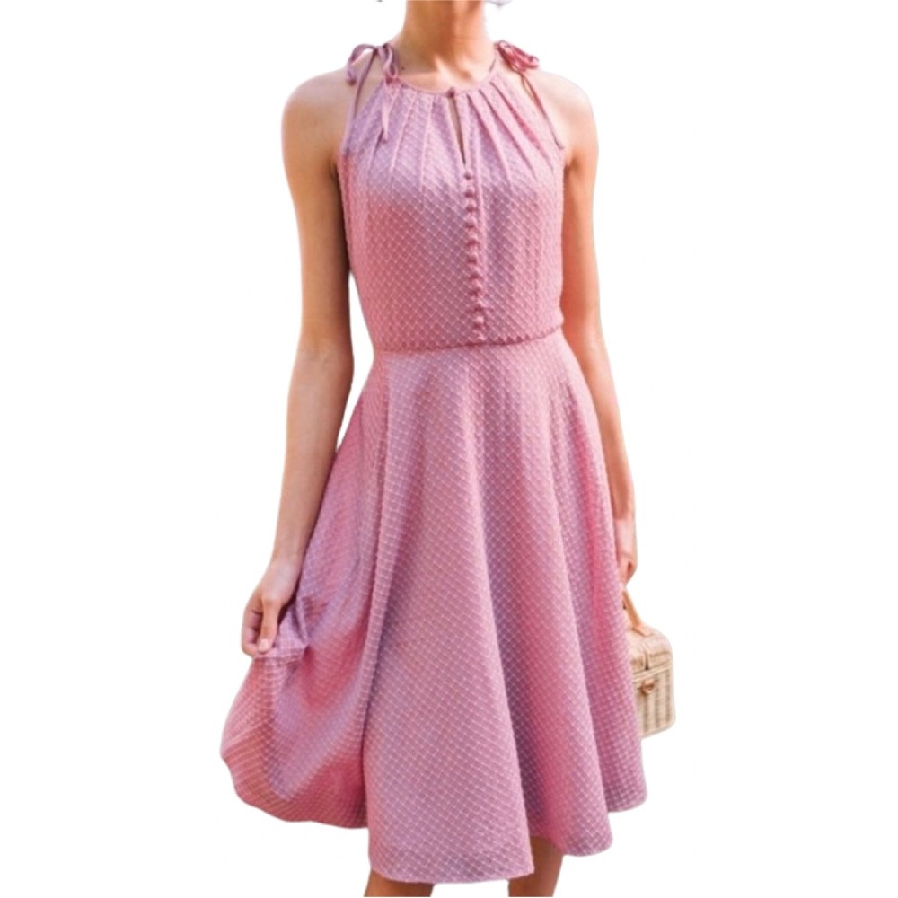 Gal Meets Glam ♡ Lenore Aline Shirred Neck Halter Dress in Lavender